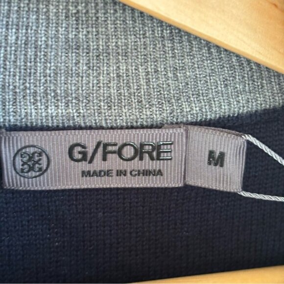 G/FORE Navy Blue Merino Wool Tech-Lined Dunes 1/4 Zip Vest NWT Men’s M Tailored - Picture 4 of 11